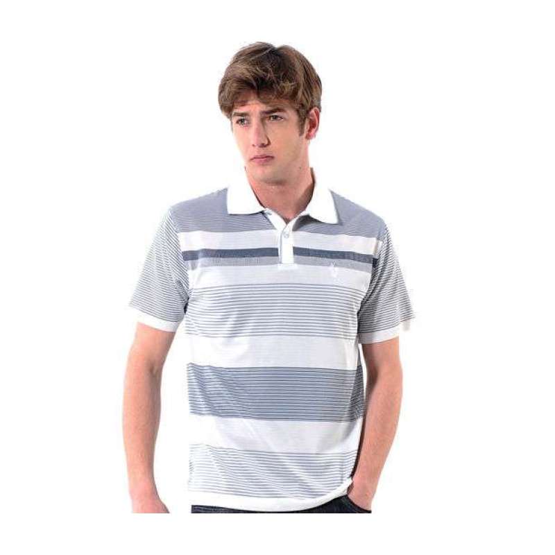 POLO VILLAE男士本白条纹短T恤PFCAFAACH602(50)