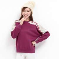 韩都衣舍韩国女装蝙蝠袖抓绒卫衣FK2075 紫色