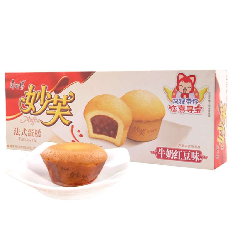 康师傅 妙芙法式蛋糕（牛奶红豆味）200g/盒