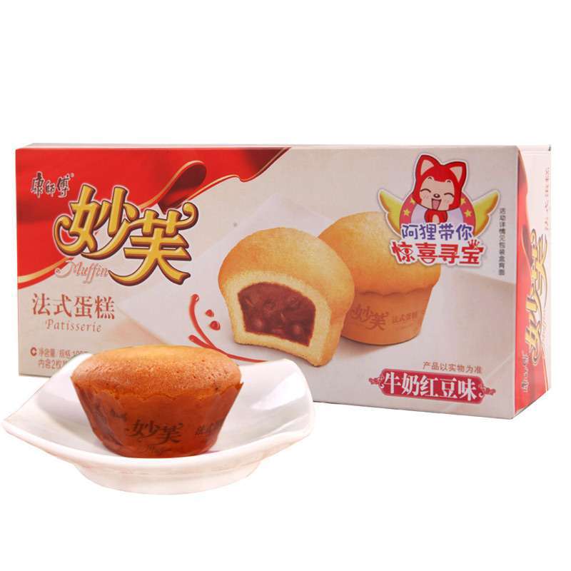 康师傅妙芙法式蛋糕牛奶红豆味100g
