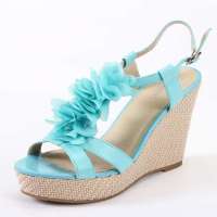 星期六浅蓝色羊皮女装凉鞋SS22S54R0362浅