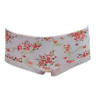 浪莎女士内裤 时尚花朵蕾丝边竹纤维透气中腰