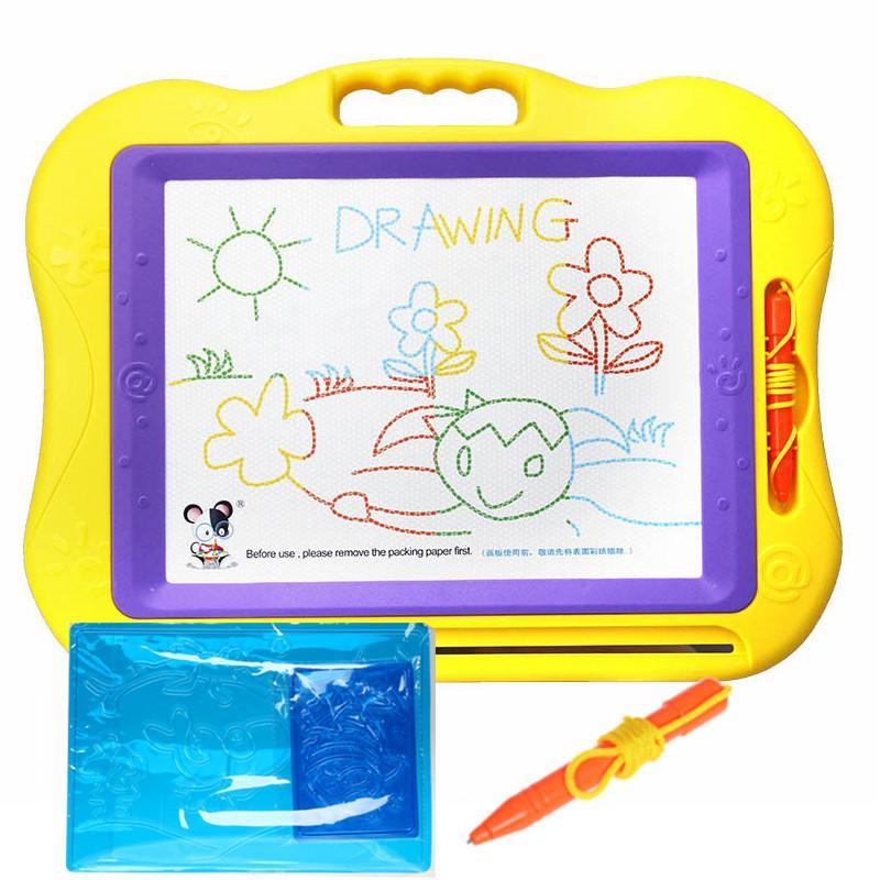 琪趣 彩色磁性画板 儿童写字板 宝宝画架 婴儿早教益智玩具 DIY玩具【海洋模板+笔】