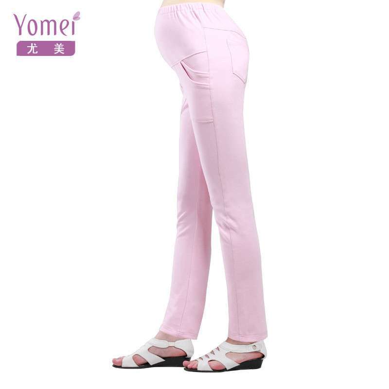 尤美孕妇裤 孕妇长裤 舒适运动型孕妇裤子um1303 裸粉色 L