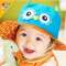 3632公主妈妈春天新款儿童帽子卡通帽婴儿贝雷帽宝宝猫头鹰造型帽 粉红色 1-4岁