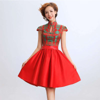 黛米琦2013新款礼服 时尚旗袍裙 改良短款 新娘