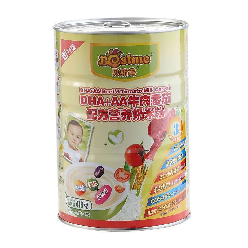 贝斯美DHA+AA牛肉番茄配方营养奶米粉418g