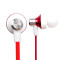声行者高保真音乐耳机E106红与白 立体声 带麦 3.5mm接口 话筒通话
