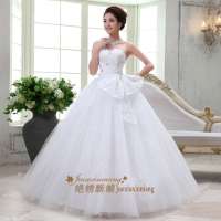 绝绣新娘 李小璐明星同款甜美齐地绑带婚纱 抹