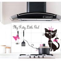 卓宜佳居防油贴 黑猫咪防油贴墙贴 厨房瓷砖铝