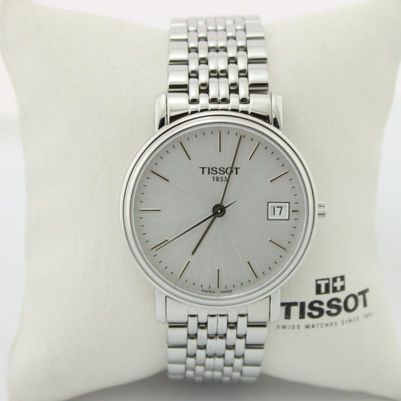 天梭(TISSOT)手表时尚系列石英超薄时尚男表T52.1.481.31 全球联保 白色
