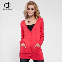 Calvin Tracy 2014秋季新款韩版简约圆领中长毛
