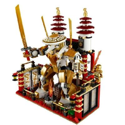 正品博乐9795终极幻影忍者黄金机甲 积木玩具 光明神殿 金色忍者