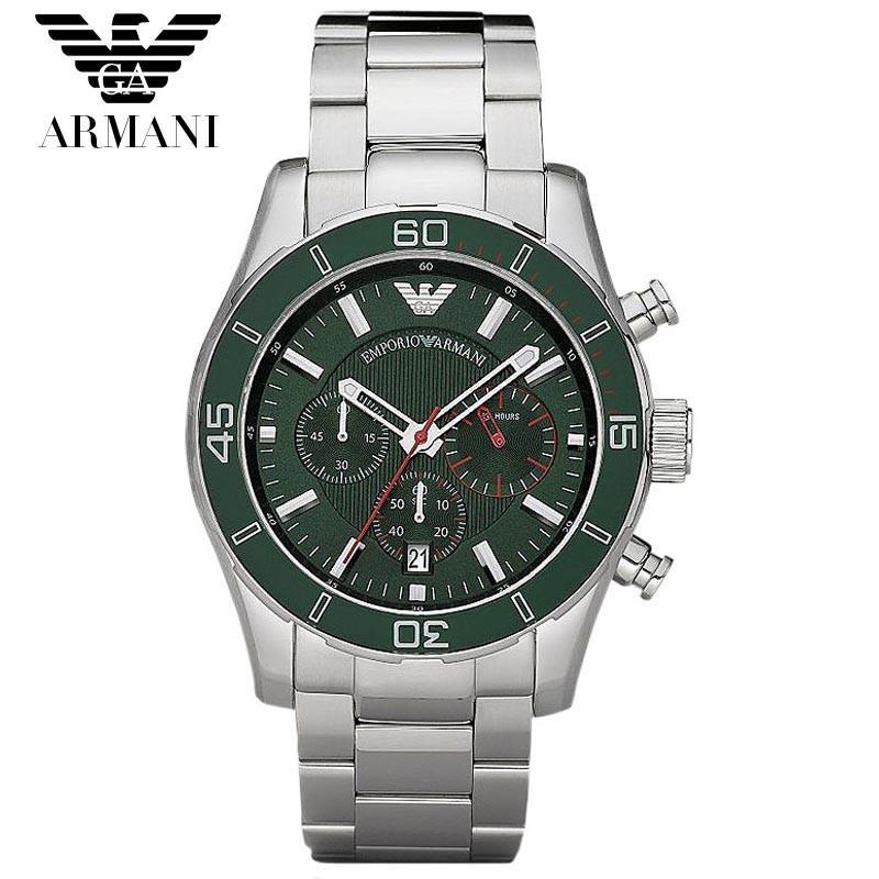 armani/阿玛尼 精钢表带 时尚运动三眼日历男士手表ar5933系列 a5934