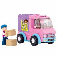 小鲁班 开心<em>小镇</em>拼装积木 <em>女生版</em>粉色梦想拼插