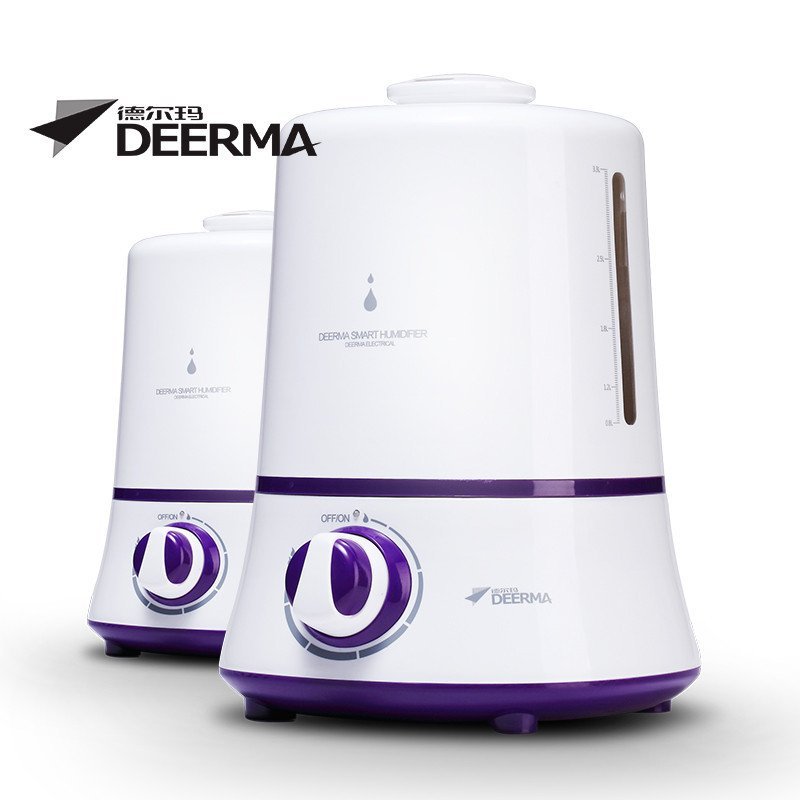 德尔玛（Deerma）F330 3.8L 双出雾口 静音高效 超声波加湿器 （紫色）