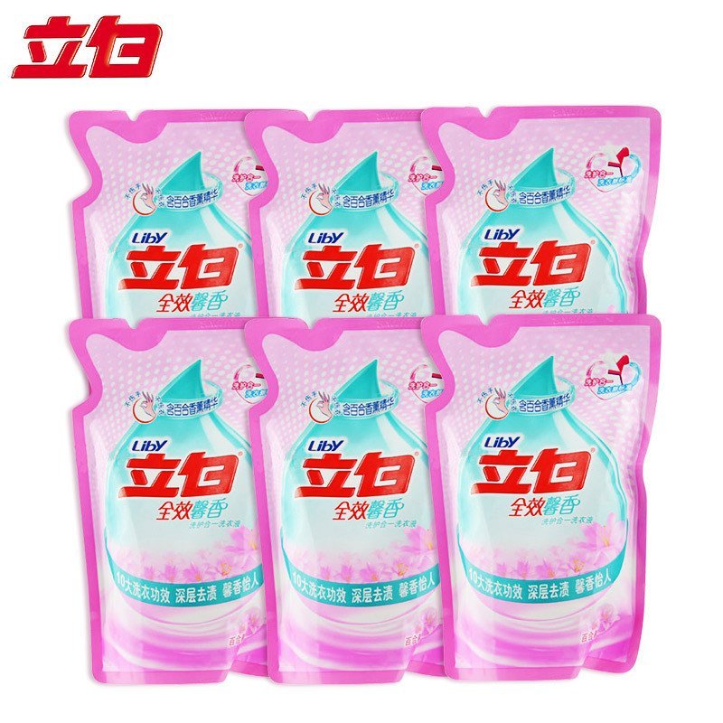 【立白系列】洗衣液500g(袋装)X6 全效馨香洗护合一图片,高清实拍图-苏宁易购