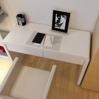 一米爱 简约烤漆白色书桌 卧室电脑桌台式家用