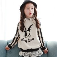 英薇 童装春装秋装新款女童套装韩版卡通兔子