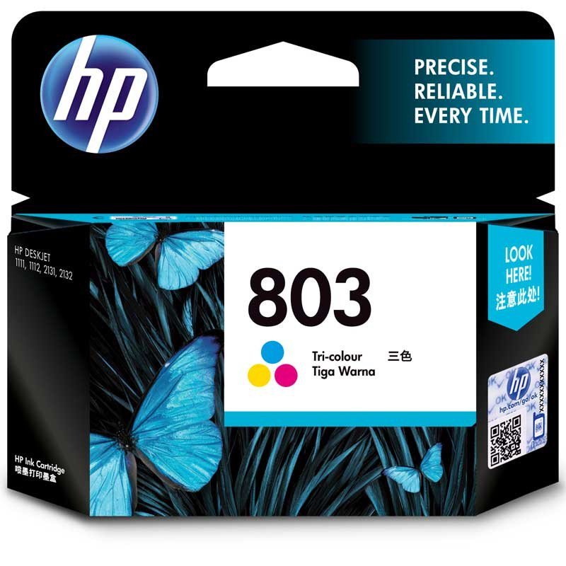 惠普（HP）F6V20AA 803 彩色墨盒 （适用Deskjet1112 2132） 彩色