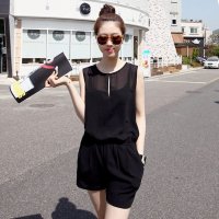澳奇美2015夏装新款韩版修身雪纺连体衣短裤