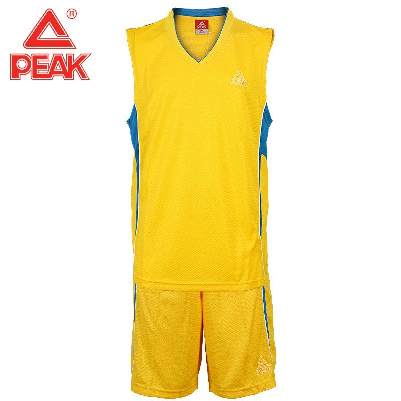 匹克篮球服套装男夏季比赛训练服球衣队服透气运动服印号 F733001 橙黄 3XL