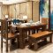 实木 餐桌椅组合 北欧原木 橡胶木家具 实木餐桌 1.35m一桌六椅【大陆版】