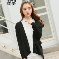 荟伊针织衫<em>女开衫外套</em>2015秋季蝙蝠袖韩版宽