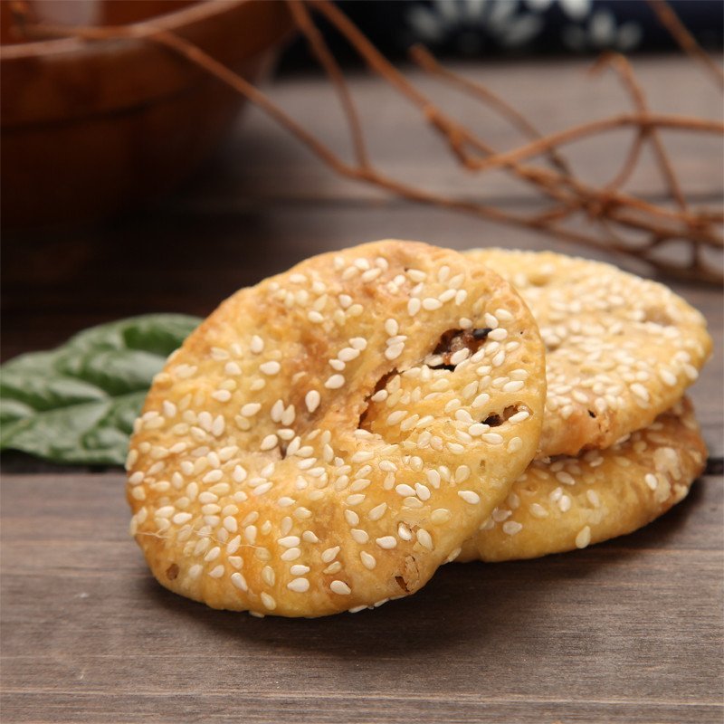超港安徽特产薄金脆黄山烧饼梅菜扣肉酥饼传统糕点心小吃零食2袋