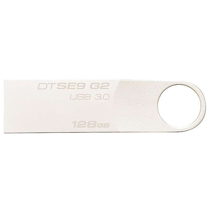 金士顿(Kingston) DTSE9G2/128GB金属u盘USB3.0高速优盘大容量128闪存盘银色激光艺术签名定制