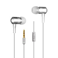 铂典 重低音立体声金属音乐手机耳机 线控入耳