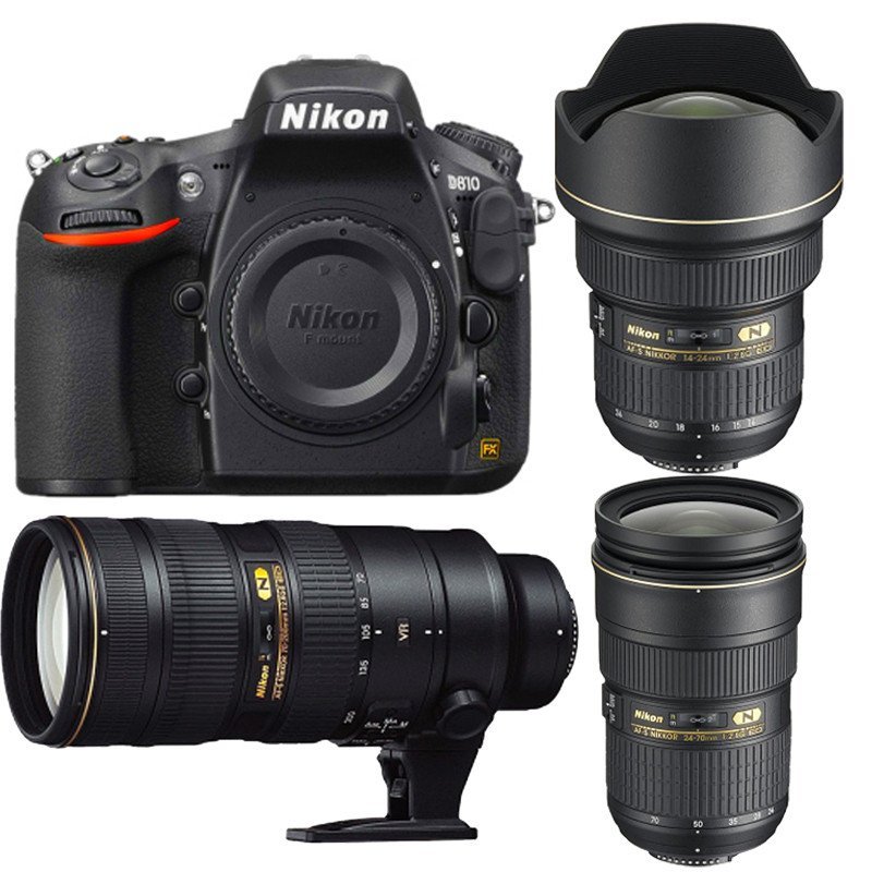 尼康(nikon) d810(14-24 24-70g 70-200e)数码单反相机 三镜头套装 约