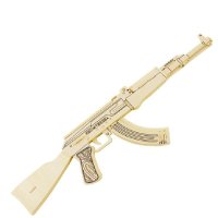 正版若态3d立体AK47突击步枪拼图木质拼装玩