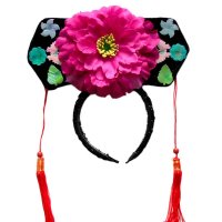 欢乐派对儿童古装头饰 成人头饰旗头 清朝满族头饰发箍格格帽新年表演格格玫红色【报价大全、价格、商铺】-苏宁易购开放平台