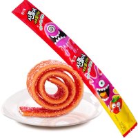 韩国原装进口海太舌头长条软糖草莓味酸甜软糖