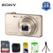 索尼(SONY) DSC-WX220 数码相机 金色 索尼卡片机 含礼包套装