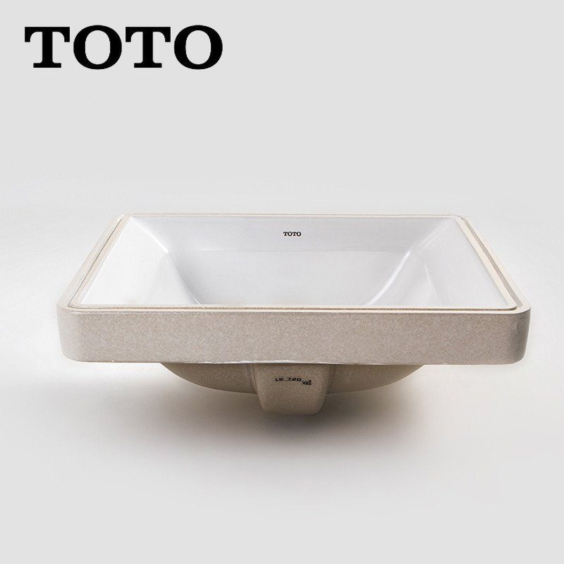 toto卫浴嵌入式方形陶瓷台下盆洗脸洗手盆面盆台盆lw720b高清实拍图