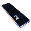 达尔优（dare-u）108机械合金版 背光版黑银色黑轴有线 游戏键盘