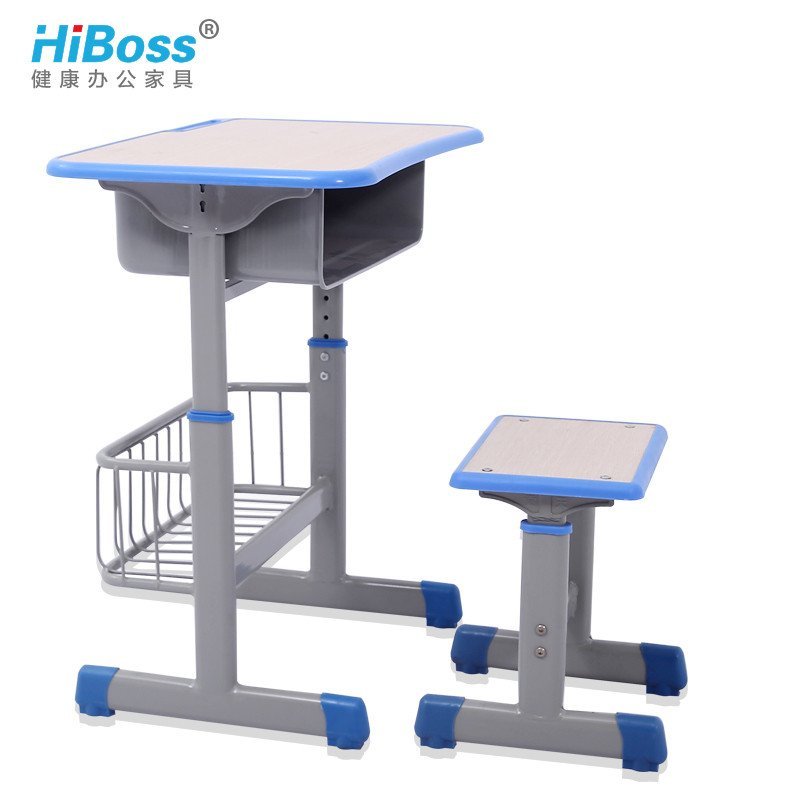 【HiBoss】单人学生儿童学校辅导班课桌椅加厚升降课桌椅 图片色