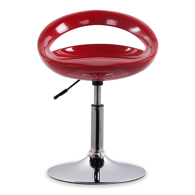 迈亚家具 时尚吧台椅 酒吧椅 前台椅子 吧台凳子 高脚凳 可升降旋转餐椅 大红色矮款.