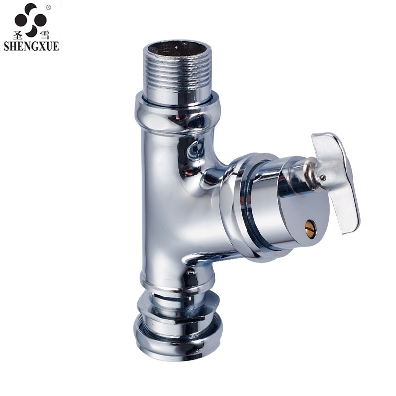 圣雪 全铜蹲便器冲水阀 旋钮式大便冲洗阀 厕所