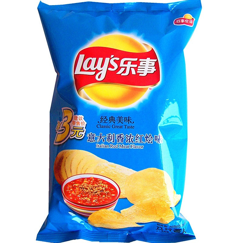 lay"s乐事 薯片意大利香浓红烩味40g/袋高清实拍图