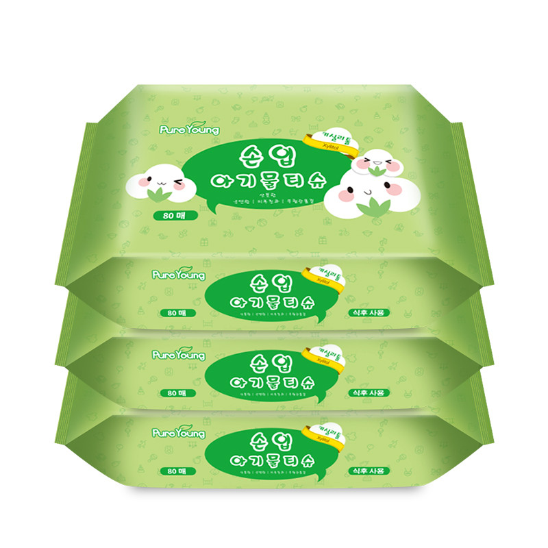 飘漾（Pureyoung）婴幼儿湿巾80片*3包 手口专用型