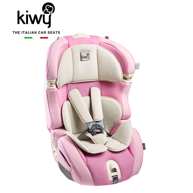 意大利kiwy原装进口儿童汽车安全座椅 汉考克 9个月-12岁 粉色
