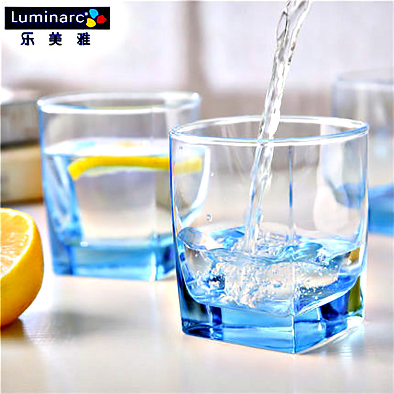 法国弓箭乐美雅（Luminarc） 司太宁冰蓝直身杯30CL（冰蓝）玻璃杯加厚洋酒杯H5804 两只装 30CL（冰蓝）2只装