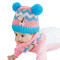 贝迪牛+秋冬宝宝套头帽保暖帽婴儿毛线帽围巾套装 0-12个月左右 黄色Look双球帽+围脖