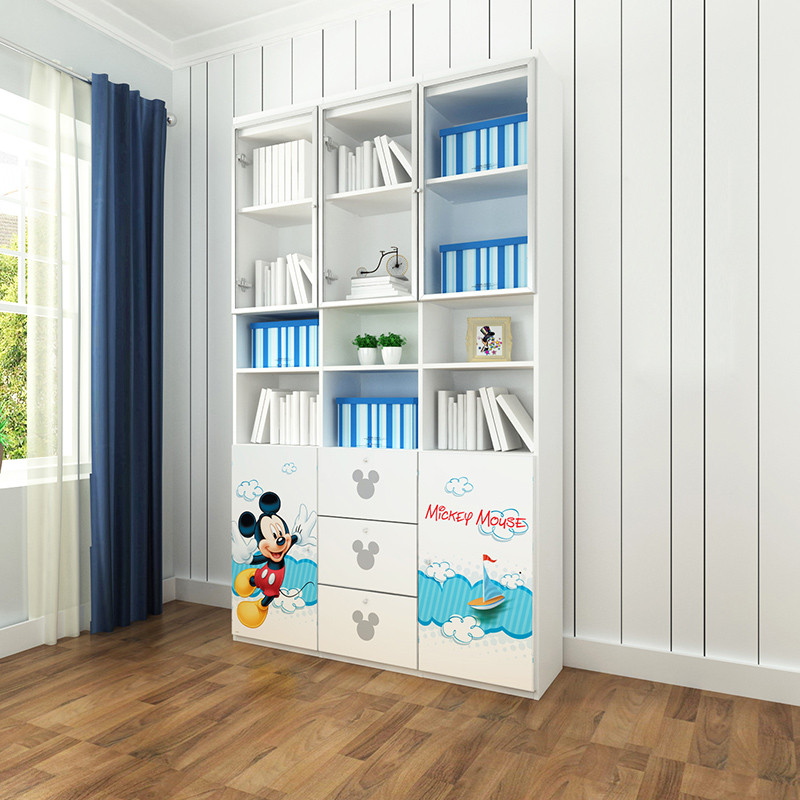迪士尼儿童家具 动漫储物柜 二门书柜&三门书柜 米奇欢乐时光（三门）