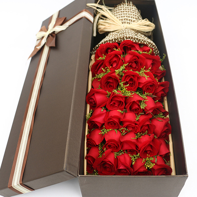 【爱上你】33枝红玫瑰礼盒 鲜花配送 帮客服务