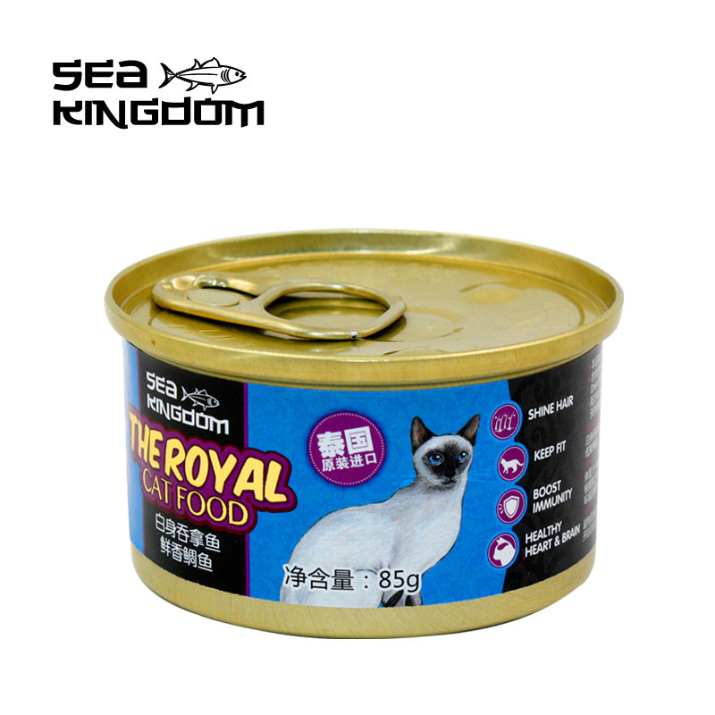 海鲜王国（Sea Kingdom）猫罐头 宠物猫咪湿粮 白身吞拿鱼鲜香鲷鱼85g