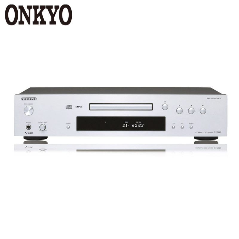 安桥(Onkyo) C-7030 高保真CD播放机 无损音频 前置6.5mm耳机插孔 金属银
